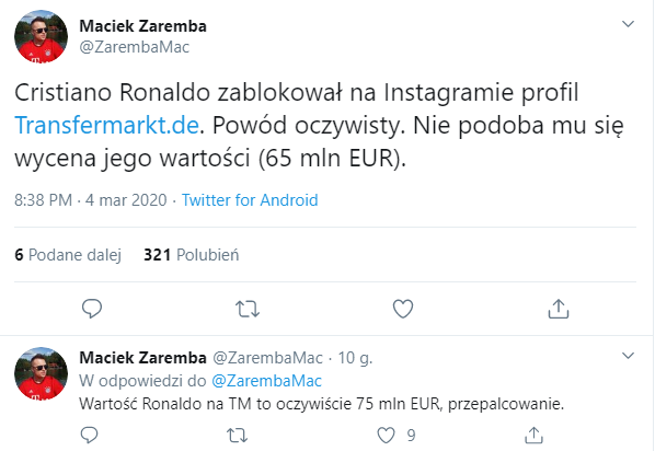 DLATEGO Cristiano Ronaldo ZABLOKOWAŁ na Instagramie pewien profil xD